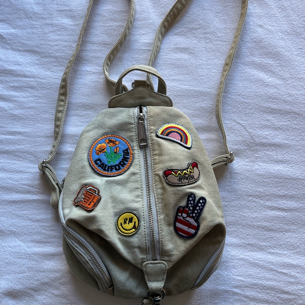 Rebecca Minkoff denim patches backpack